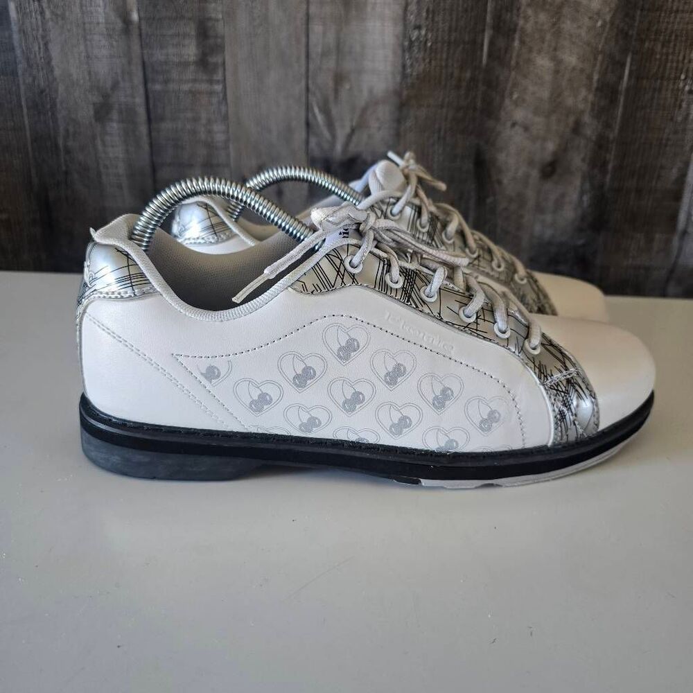 Etonic White Silver Cherry Bowling Shoes 9.5 Trendy League Derby